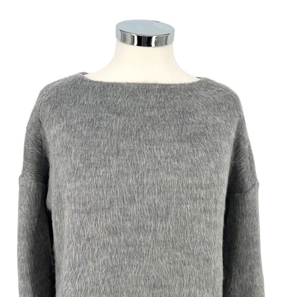 Theory Textured Cozy Pullover Sweater Gray Size Medium - Picture 2 of 11